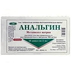 Анальгин амп 50% 2мл №10