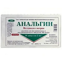 Анальгин амп 50% 2мл №10